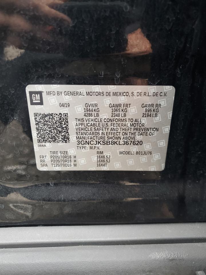 2019 Chevrolet Trax Ls VIN: 3GNCJKSB8KL367620 Lot: 83958335