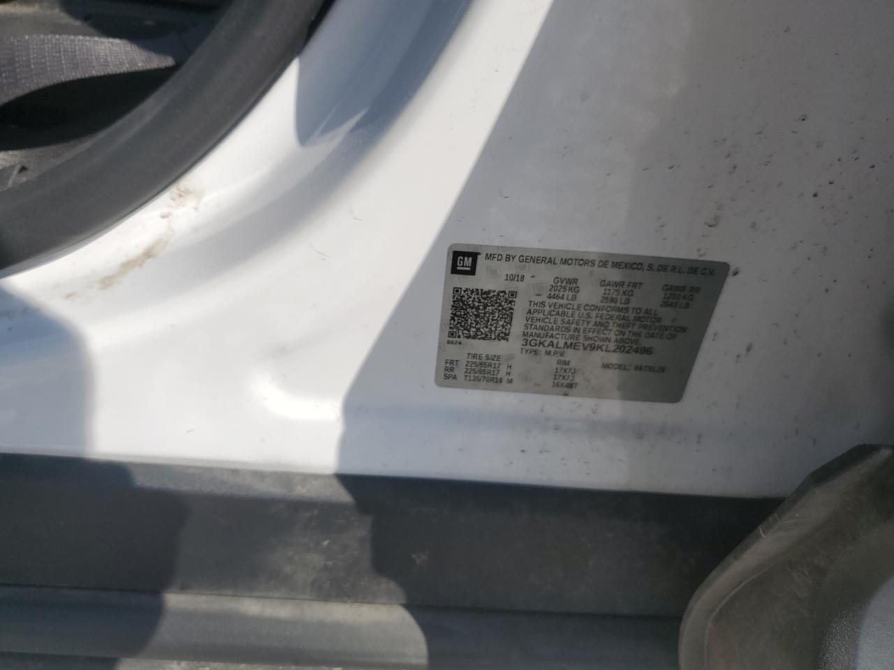 2019 GMC Terrain Sle VIN: 3GKALMEV9KL202496 Lot: 81277095