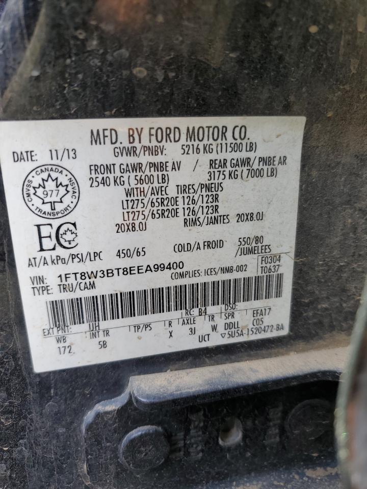 2014 Ford F350 Super Duty VIN: 1FT8W3BT8EEA99400 Lot: 80292965