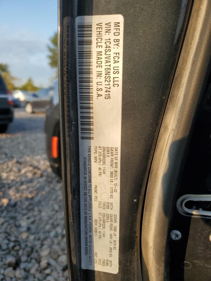 2022 Jeep Wagoneer Series I VIN: 1C4SJVAT6NS217415 Lot: 80211375