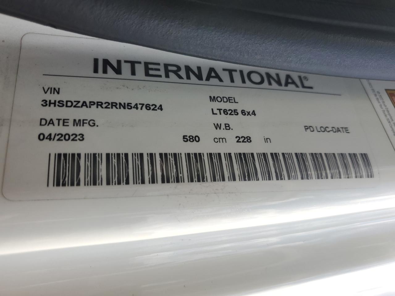 2024 International Lt625 - Trucks Semi Truck VIN: 3HSDZAPR2RN547624 Lot: 80125485