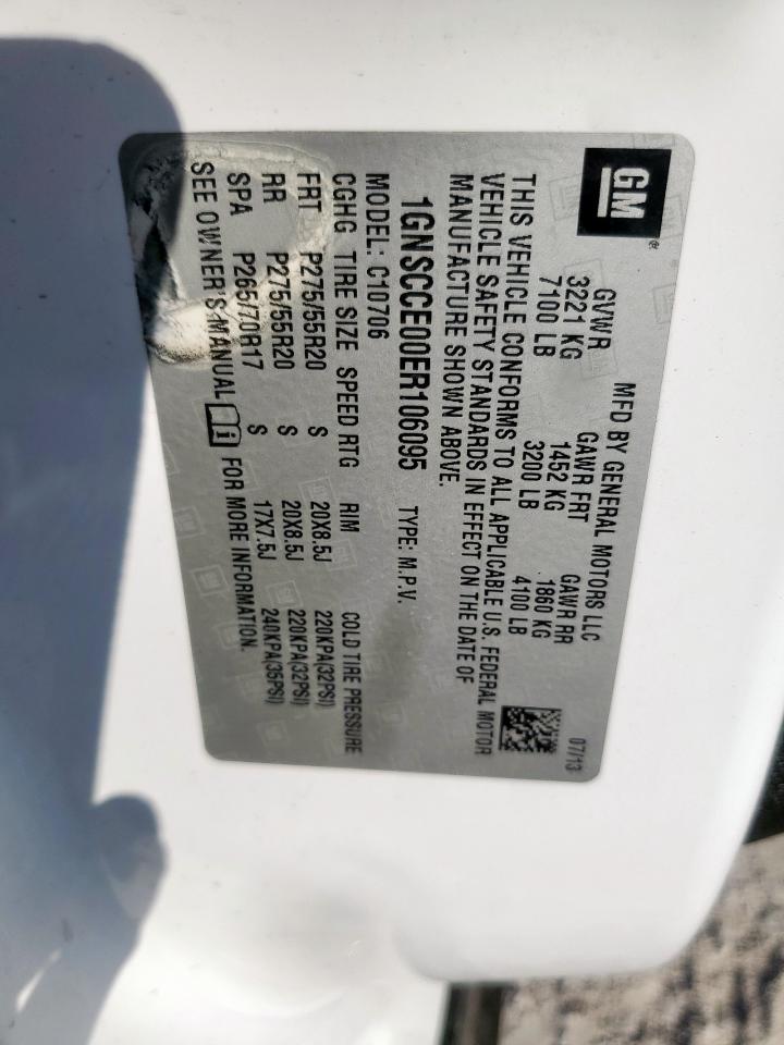 2014 Chevrolet Tahoe C1500 Ltz VIN: 1GNSCCE00ER106095 Lot: 81633235