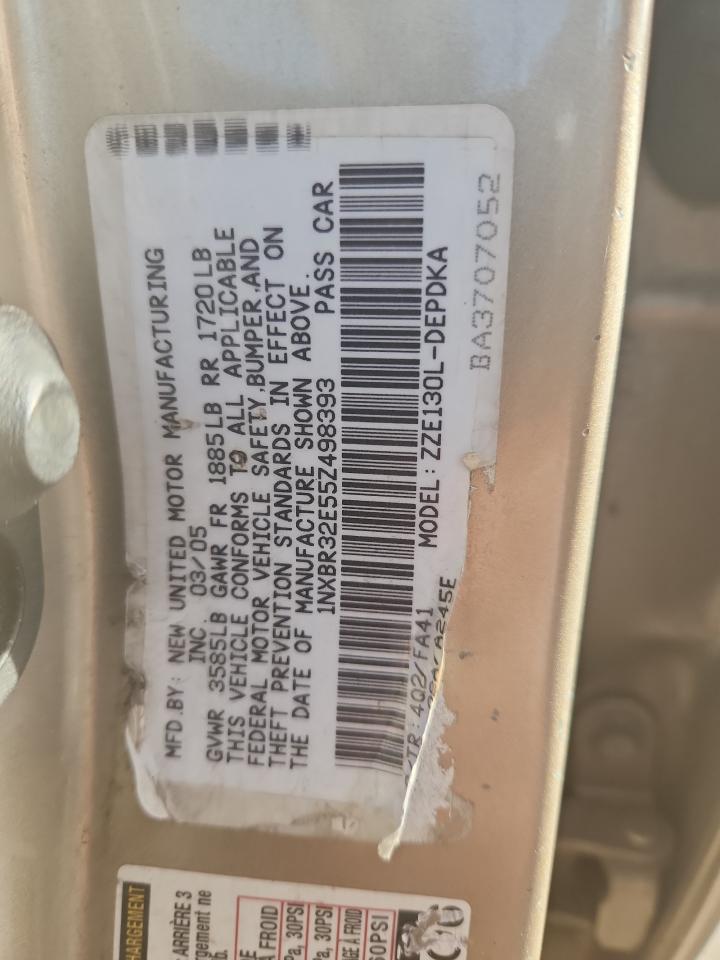 2005 Toyota Corolla Ce VIN: 1NXBR32E55Z498393 Lot: 80367135