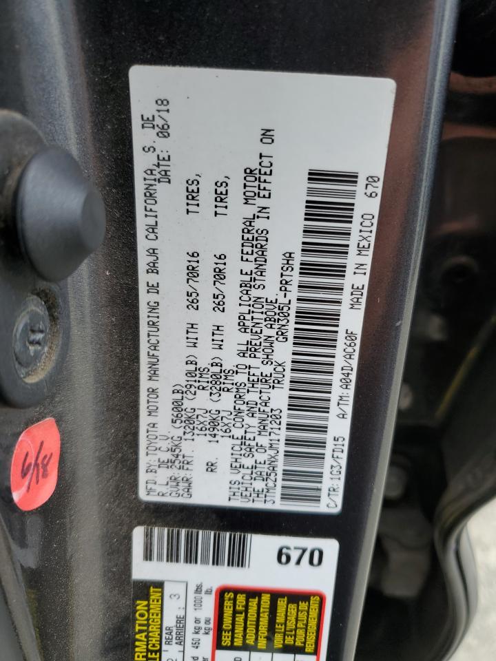 2018 Toyota Tacoma Double Cab VIN: 3TMCZ5ANXJM171203 Lot: 82144055