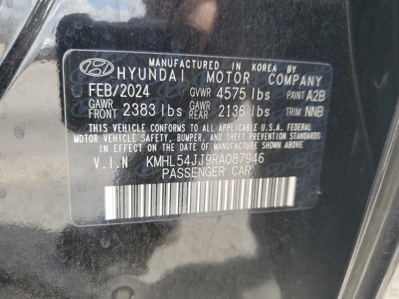 2024 Hyundai Sonata Hybrid VIN: KMHL54JJ9RA087946 Lot: 82032515
