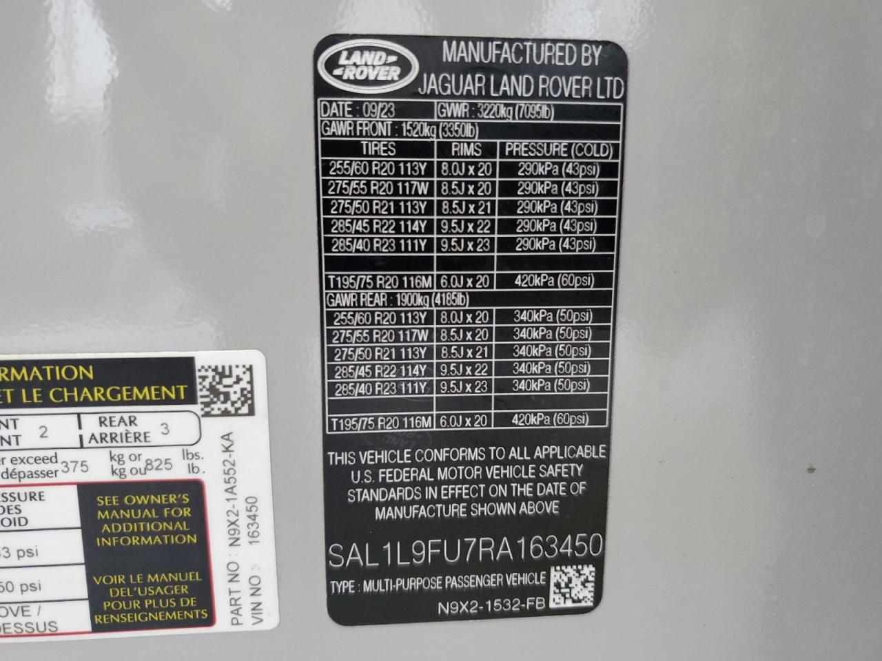 2024 Land Rover Range Rover Sport Dynamic Se VIN: SAL1L9FU7RA163450 Lot: 80903745