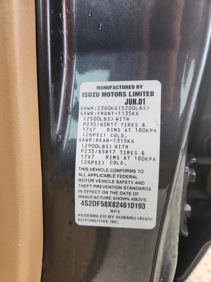 2002 Isuzu Axiom Xs VIN: 4S2DF58X824610193 Lot: 81379035