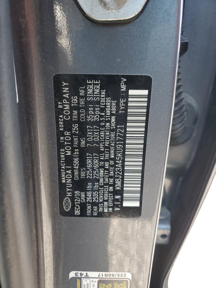 2019 Hyundai Tucson Se VIN: KM8J23A45KU917721 Lot: 68765725