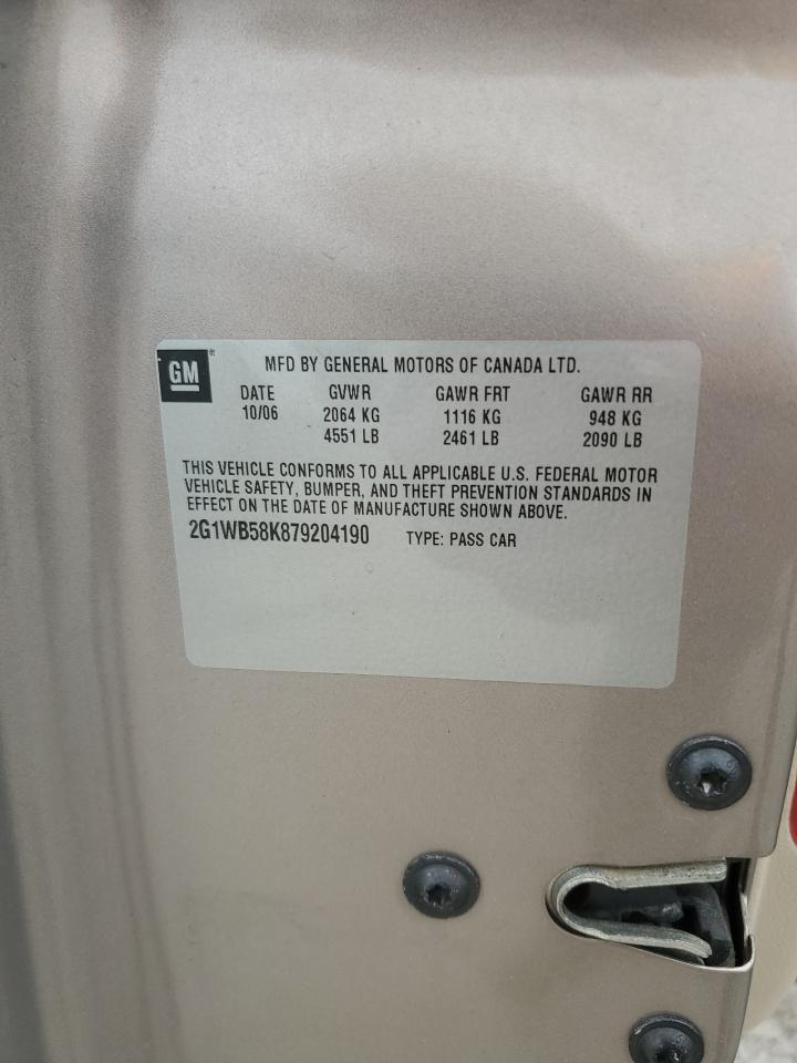 2007 Chevrolet Impala Ls VIN: 2G1WB58K879204190 Lot: 83811195