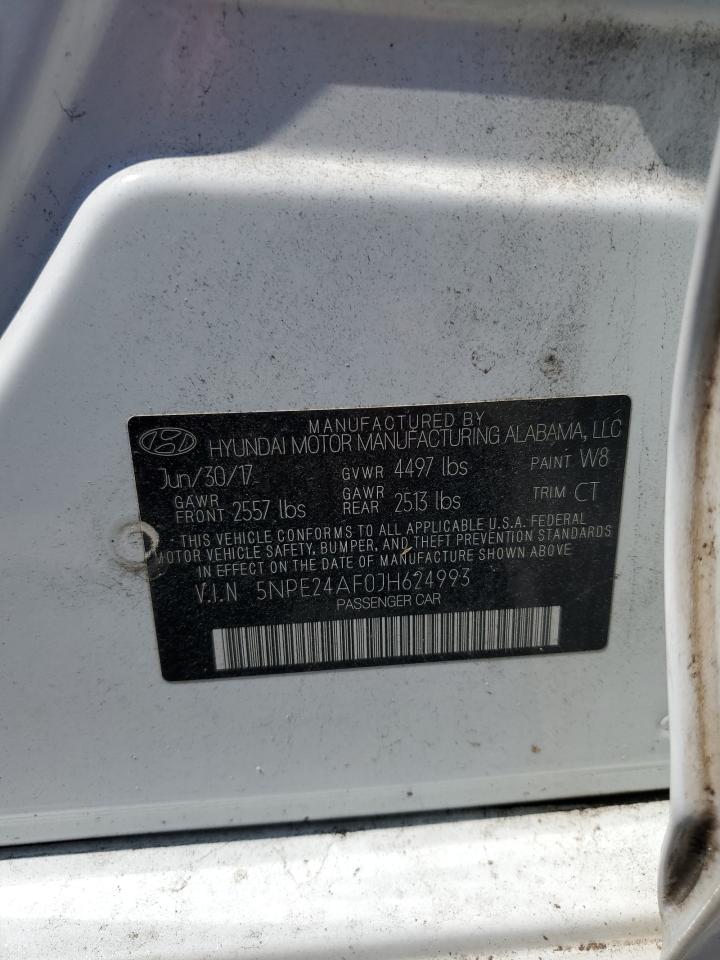 2018 Hyundai Sonata Se VIN: 5NPE24AF0JH624993 Lot: 71864585