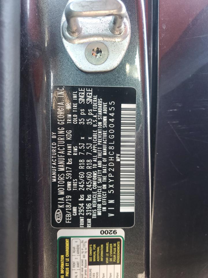 2020 Kia Telluride Lx VIN: 5XYP2DHC8LG004455 Lot: 84598395