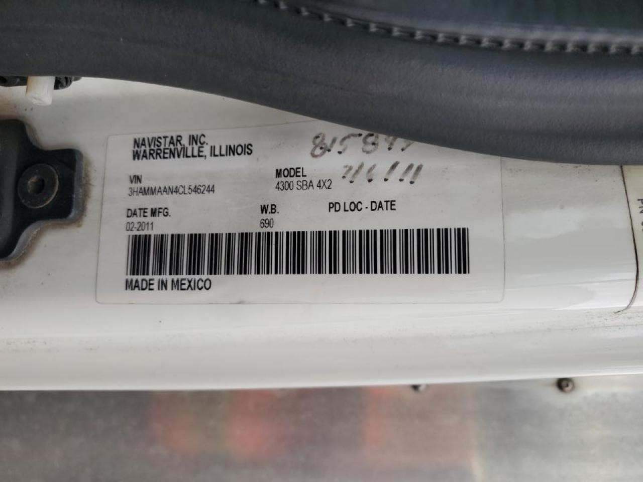 2012 International 4300 Box Truck VIN: 3HAMMAAN4CL546244 Lot: 81346485