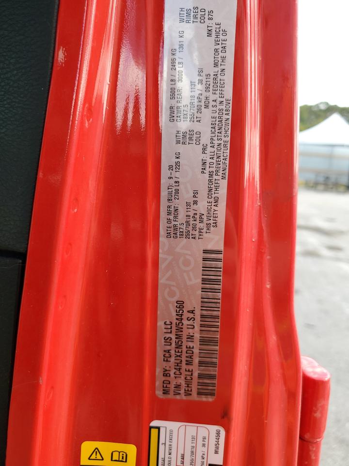 2021 Jeep Wrangler Unlimited Sahara VIN: 1C4HJXEN5MW544560 Lot: 80609225