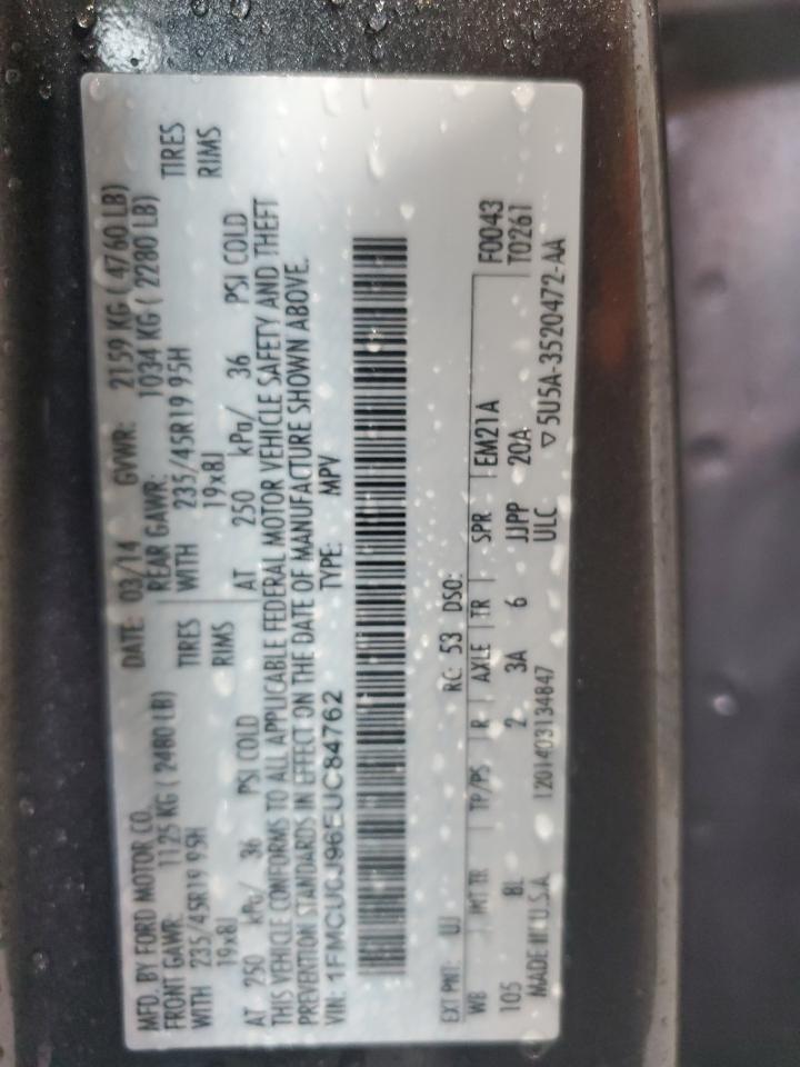 2014 Ford Escape Titanium VIN: 1FMCU0J96EUC84762 Lot: 84168855