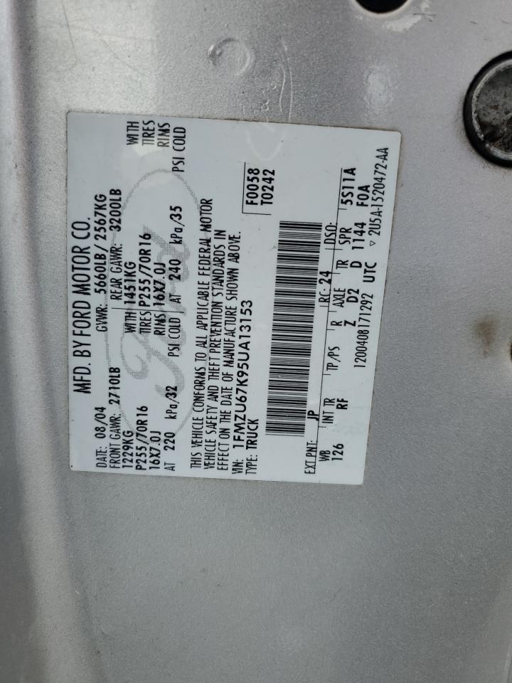 2005 Ford Explorer Sport Trac VIN: 1FMZU67K95UA13153 Lot: 70939545