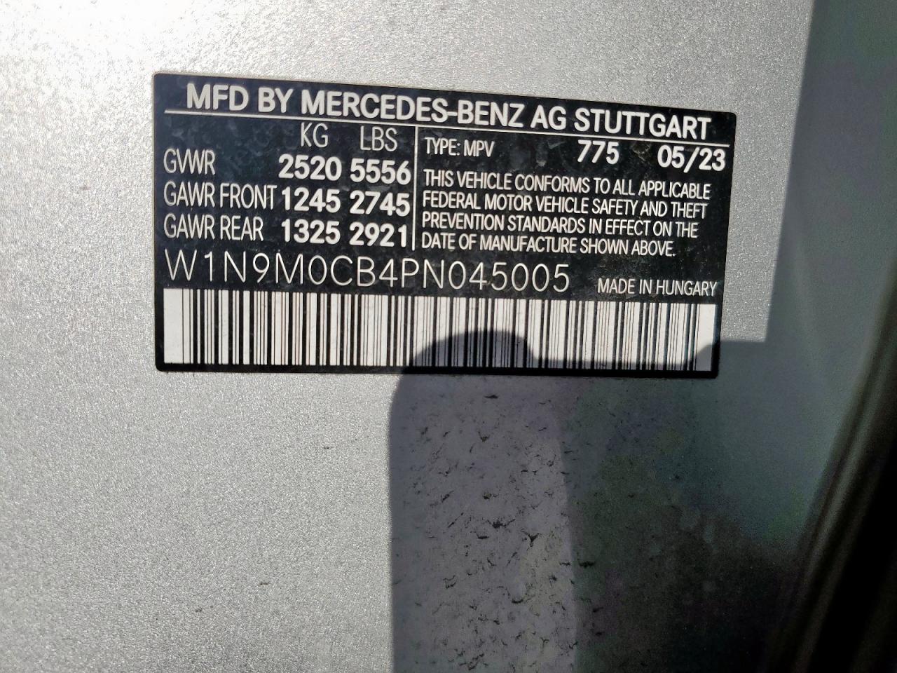 2023 Mercedes-Benz Eqb 250+ VIN: W1N9M0CB4PN045005 Lot: 82156735