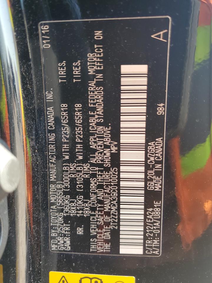 2016 Lexus Rx 350 VIN: 2T2ZZMCA3GC010025 Lot: 71884955