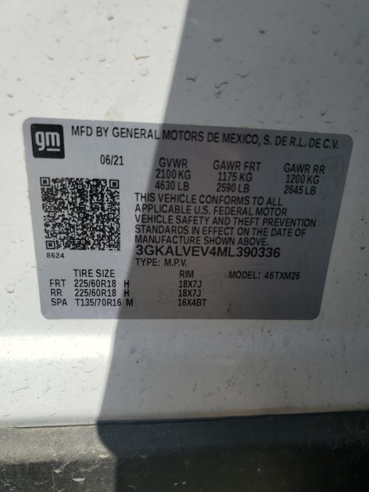 2021 GMC Terrain Slt VIN: 3GKALVEV4ML390336 Lot: 71238705