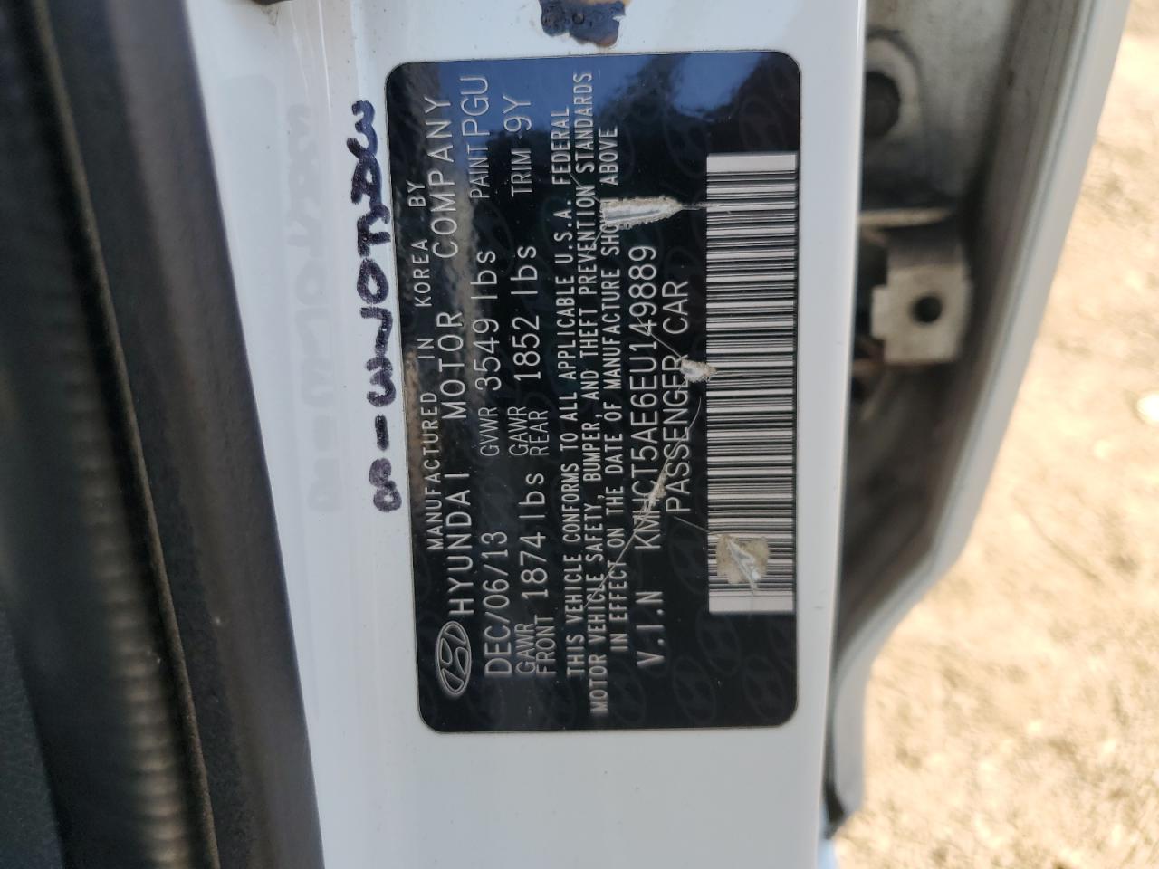 2014 Hyundai Accent Gls VIN: KMHCT5AE6EU149889 Lot: 84588915