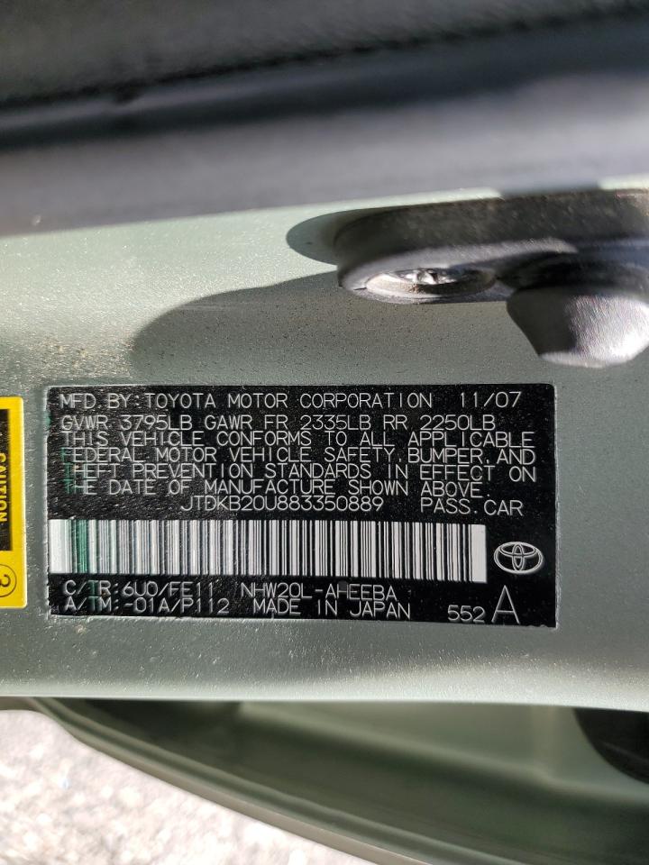 2008 Toyota Prius VIN: JTDKB20U883350889 Lot: 82120115