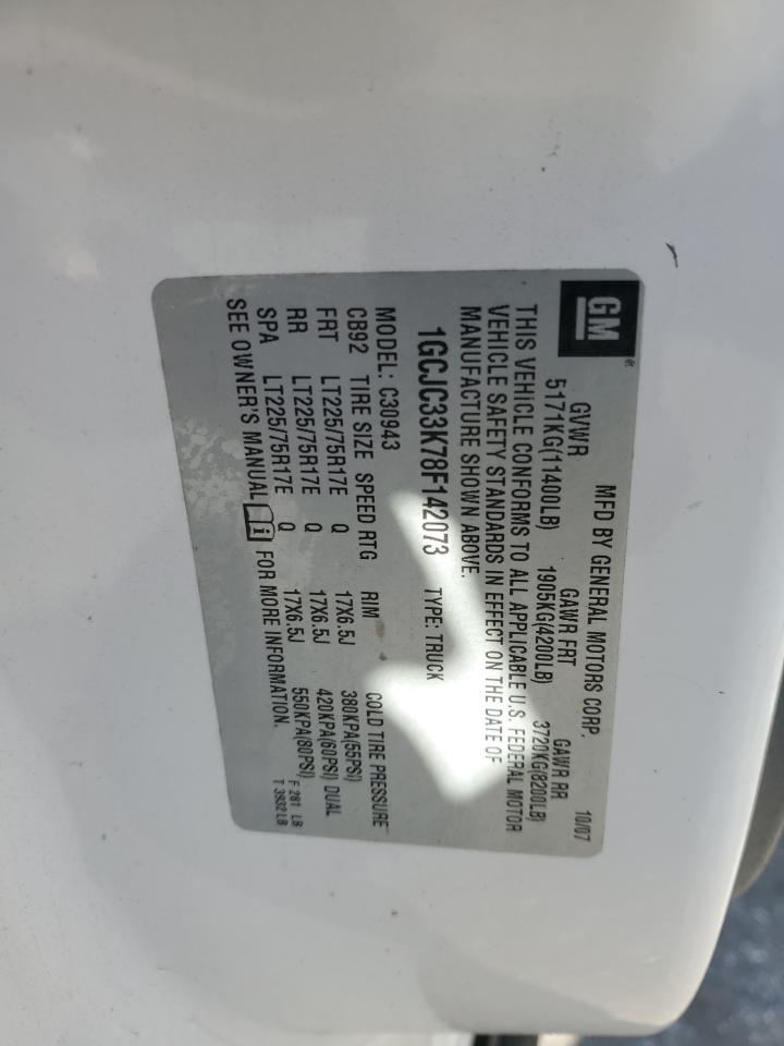 2008 Chevrolet Silverado C3500 VIN: 1GCJC33K78F142073 Lot: 70698195