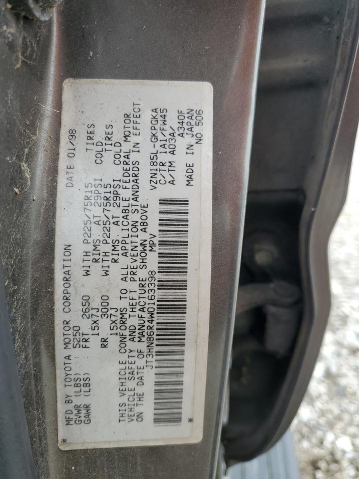 1998 Toyota 4Runner Sr5 VIN: JT3HN86R4W0163398 Lot: 82148335