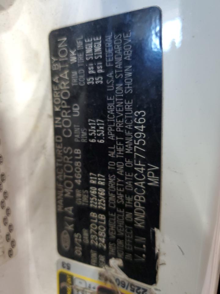 2015 Kia Sportage Lx VIN: KNDPBCAC4F7759463 Lot: 84404535