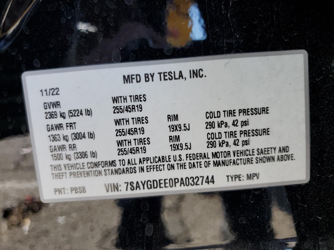 2023 Tesla Model Y VIN: 7SAYGDEE0PA032744 Lot: 84433575