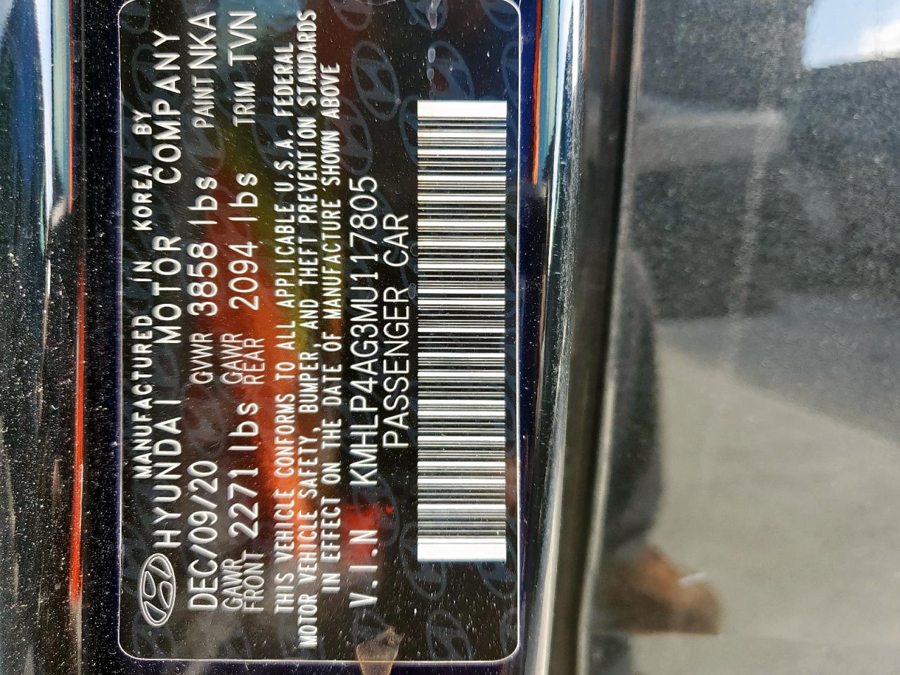 2021 Hyundai Elantra Limited VIN: KMHLP4AG3MU117805 Lot: 81677545