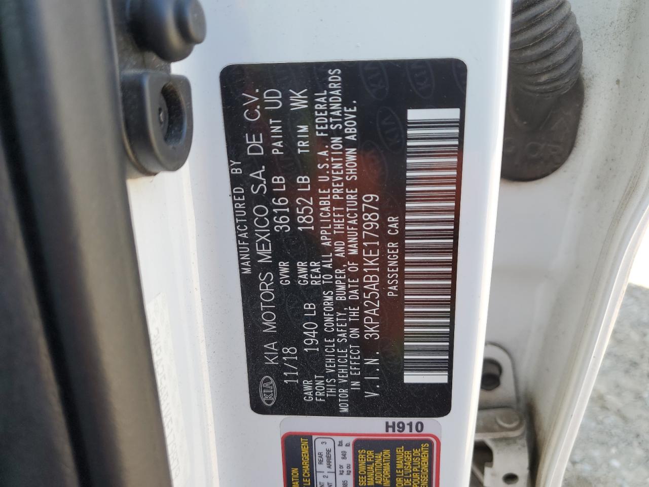 2019 Kia Rio S VIN: 3KPA25AB1KE179879 Lot: 71406925