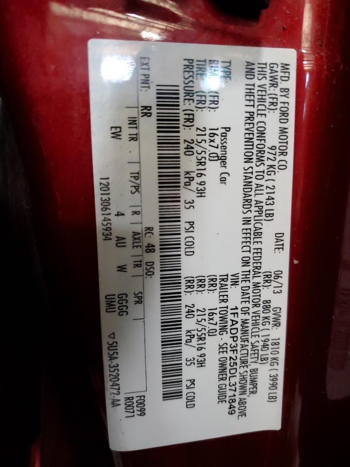 2013 Ford Focus Se VIN: 1FADP3F25DL371849 Lot: 80271335