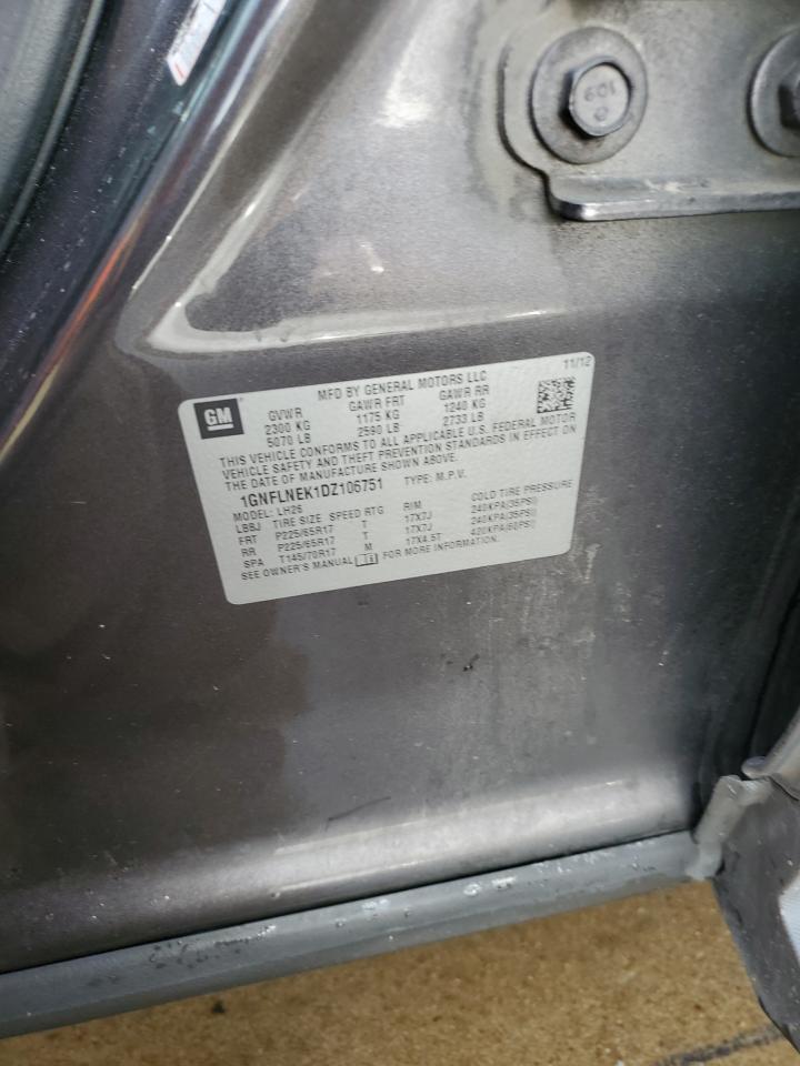 2013 Chevrolet Equinox Lt VIN: 1GNFLNEK1DZ106751 Lot: 82024105