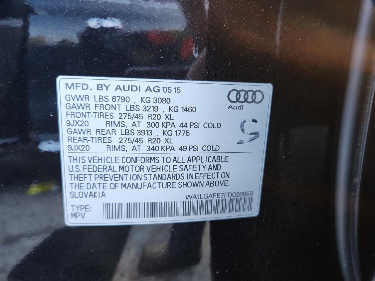 2015 Audi Q7 Premium Plus VIN: WA1LGAFE7FD028858 Lot: 81546895