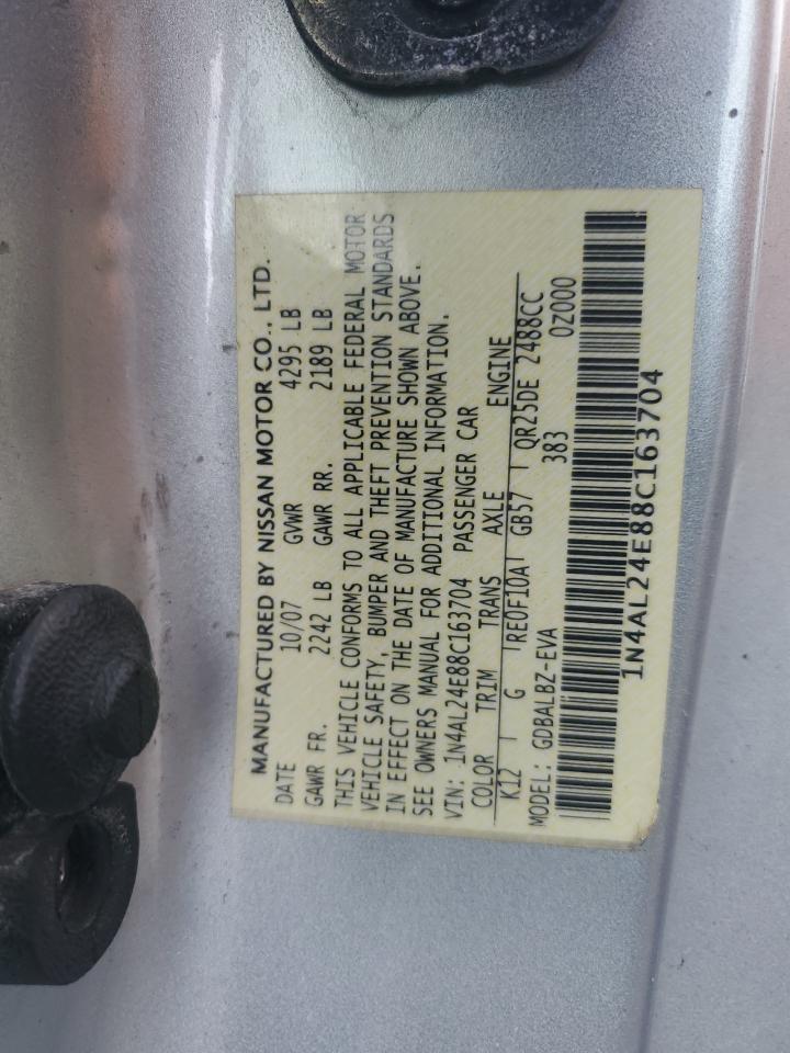 2008 Nissan Altima 2.5S VIN: 1N4AL24E88C163704 Lot: 81876385