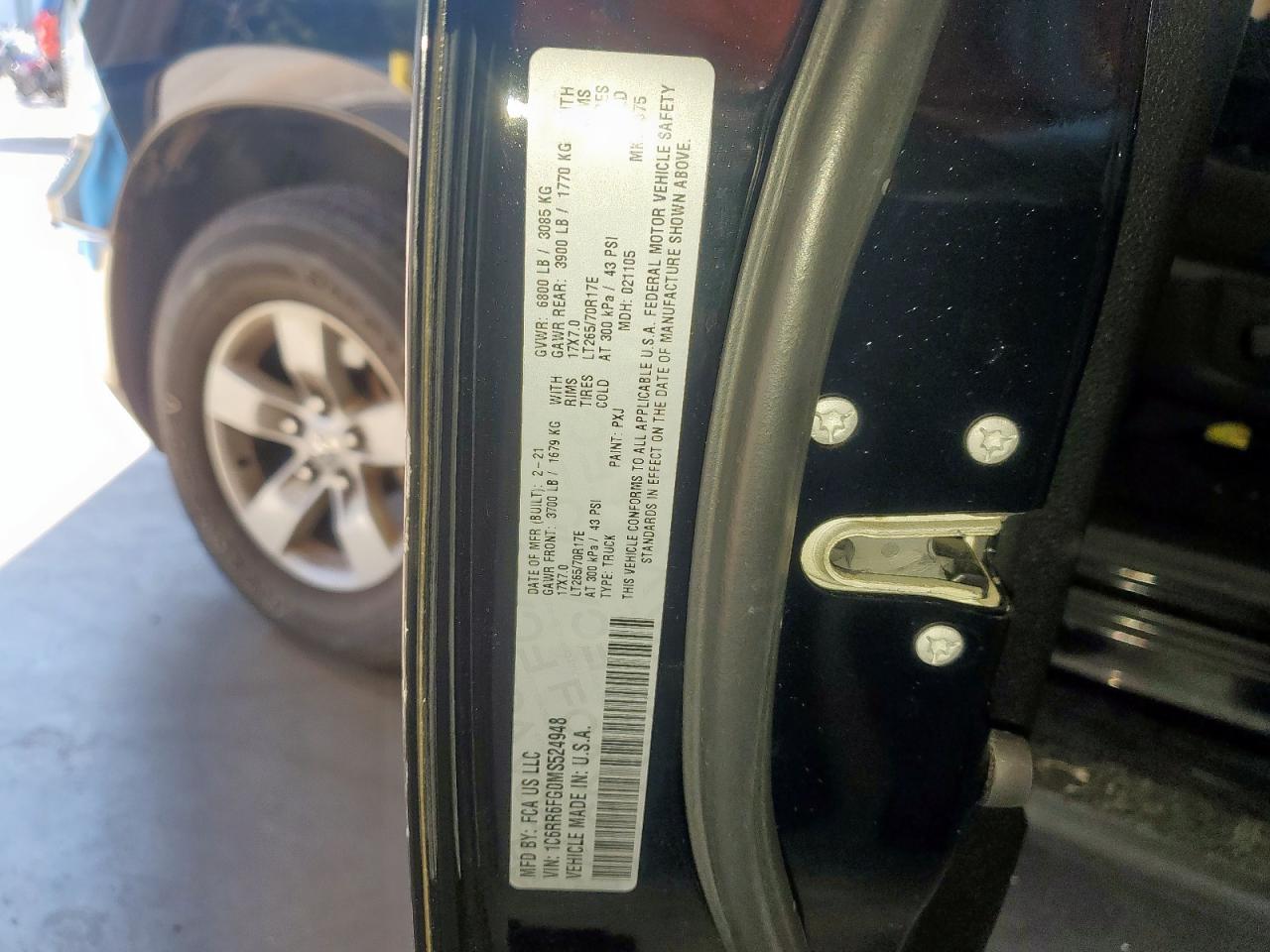 2021 Ram 1500 Classic Tradesman VIN: 1C6RR6FG0MS524948 Lot: 84026165