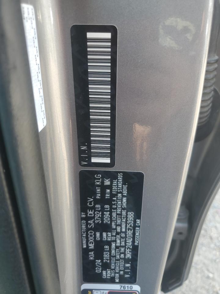 2024 Kia Forte Lx VIN: 3KPF24AD1RE753988 Lot: 80543695