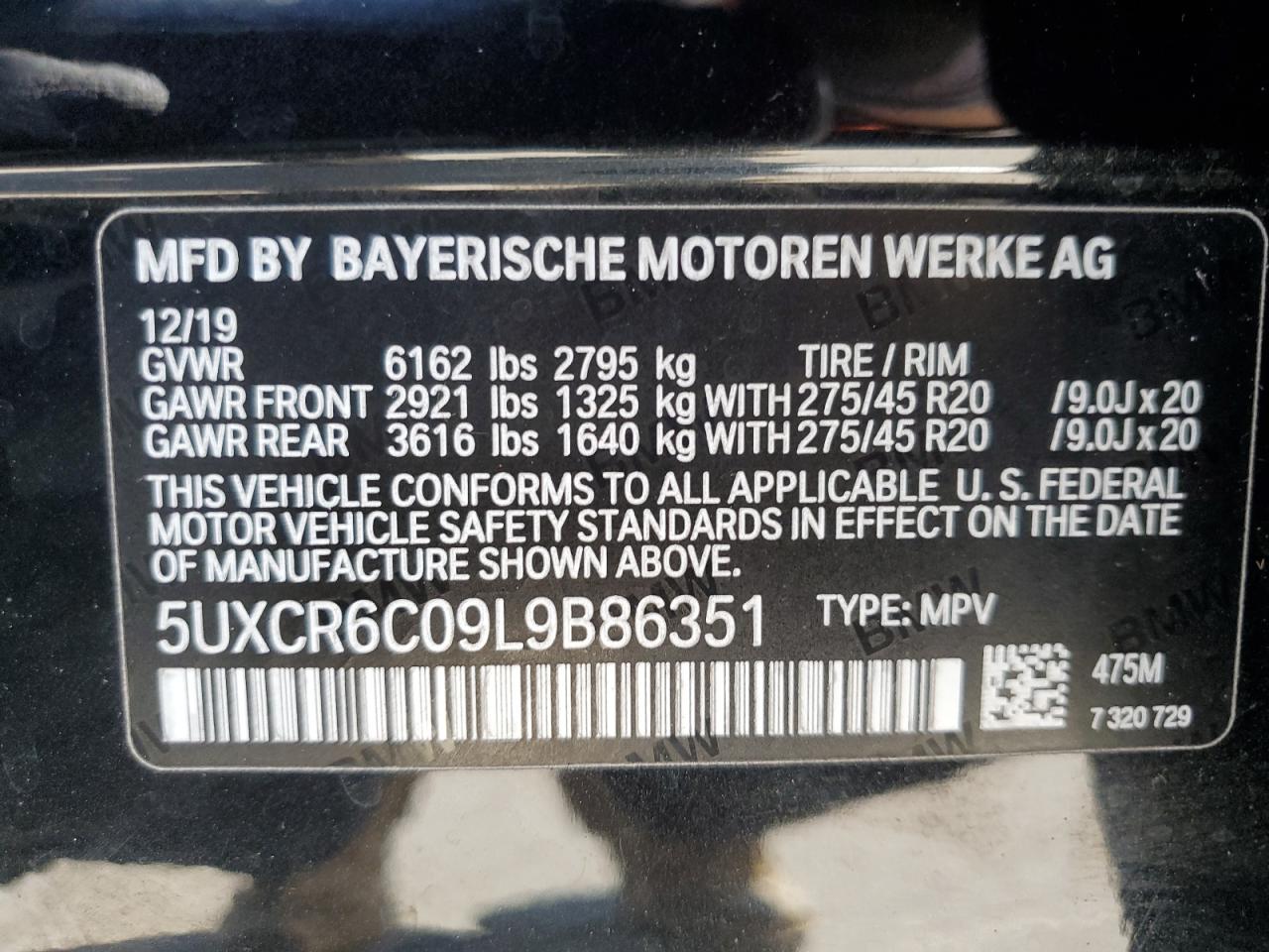 2020 BMW X5 xDrive40I VIN: 5UXCR6C09L9B86351 Lot: 80321645
