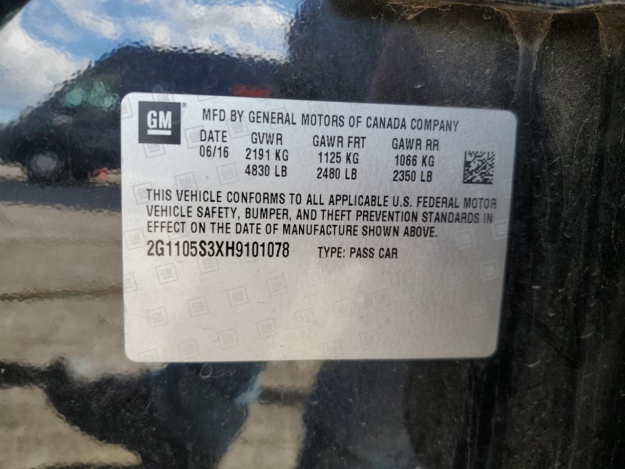 2017 Chevrolet Impala Lt VIN: 2G1105S3XH9101078 Lot: 84443355