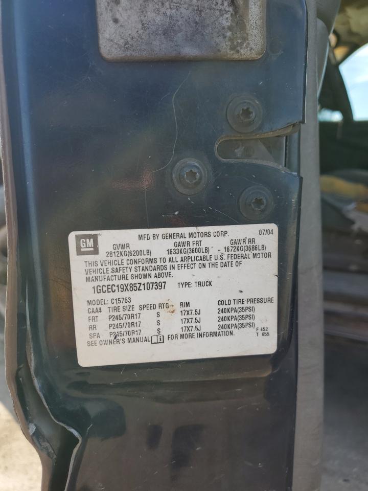 2005 Chevrolet Silverado C1500 VIN: 1GCEC19X85Z107397 Lot: 80843475