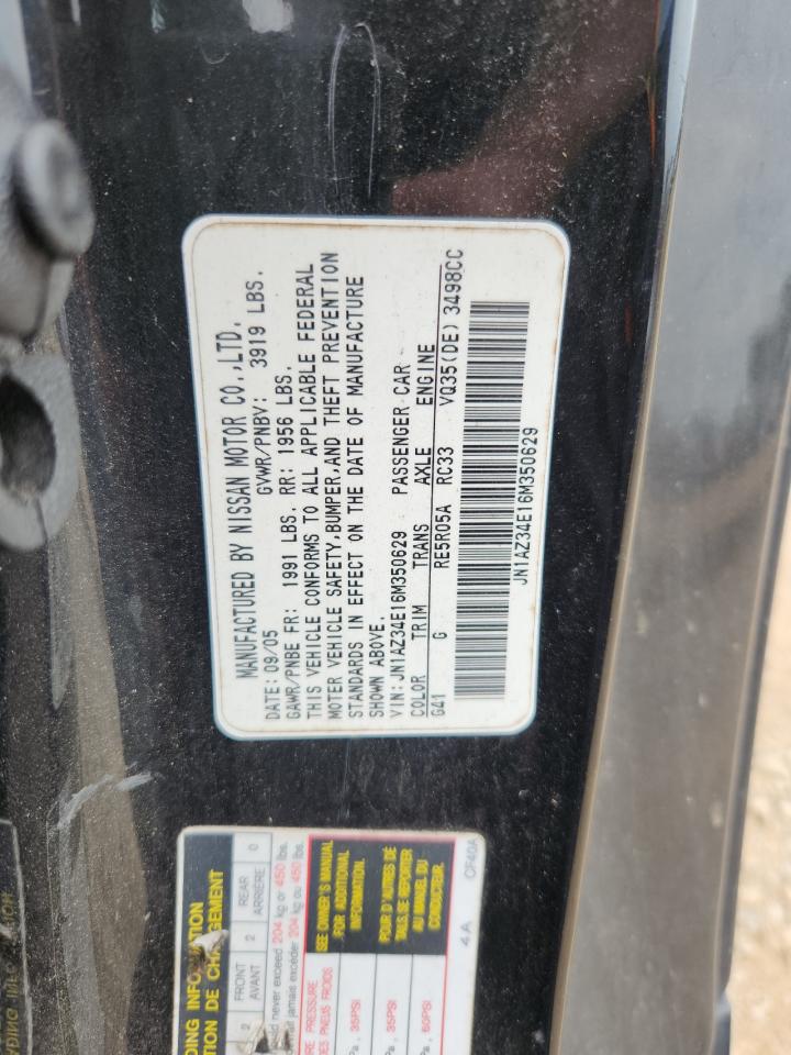 2006 Nissan 350Z Coupe VIN: JN1AZ34E16M350629 Lot: 81585865