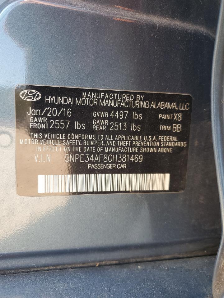 2016 Hyundai Sonata Sport VIN: 5NPE34AF8GH381469 Lot: 81455905