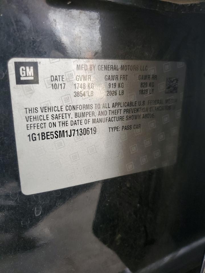 2018 Chevrolet Cruze Lt VIN: 1G1BE5SM1J7130619 Lot: 84395335