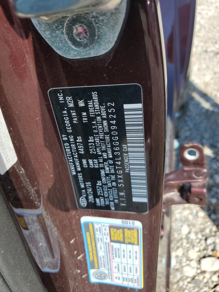 2016 Kia Optima Lx VIN: 5XXGT4L36GG094252 Lot: 81368685