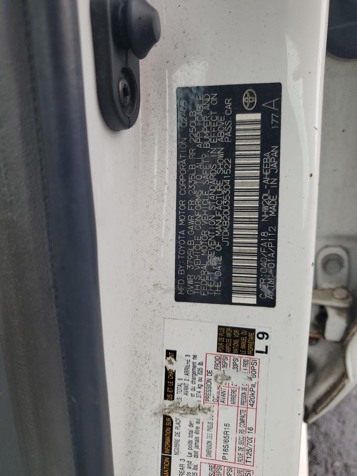 2005 Toyota Prius VIN: JTDKB20U353041522 Lot: 81570245