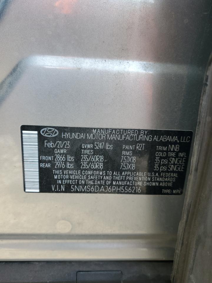 2023 Hyundai Santa Fe Xrt VIN: 5NMS6DAJ6PH556216 Lot: 84778705