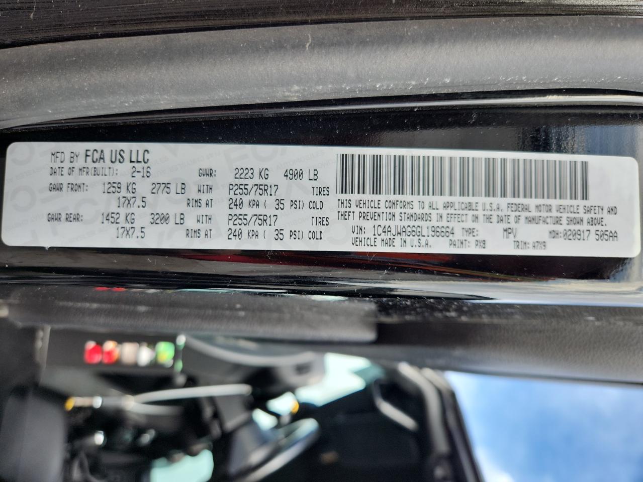 2016 Jeep Wrangler Sport VIN: 1C4AJWAG6GL196664 Lot: 70728725