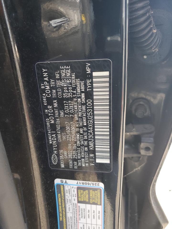 2016 Hyundai Tucson Limited VIN: KM8J3CA4XGU253100 Lot: 81287895