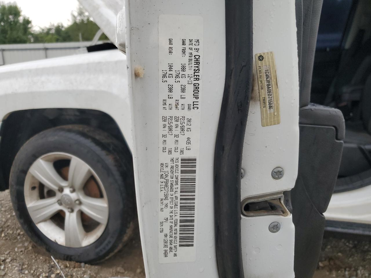 2014 Jeep Patriot Sport VIN: 1C4NJPBA0ED715846 Lot: 71540775