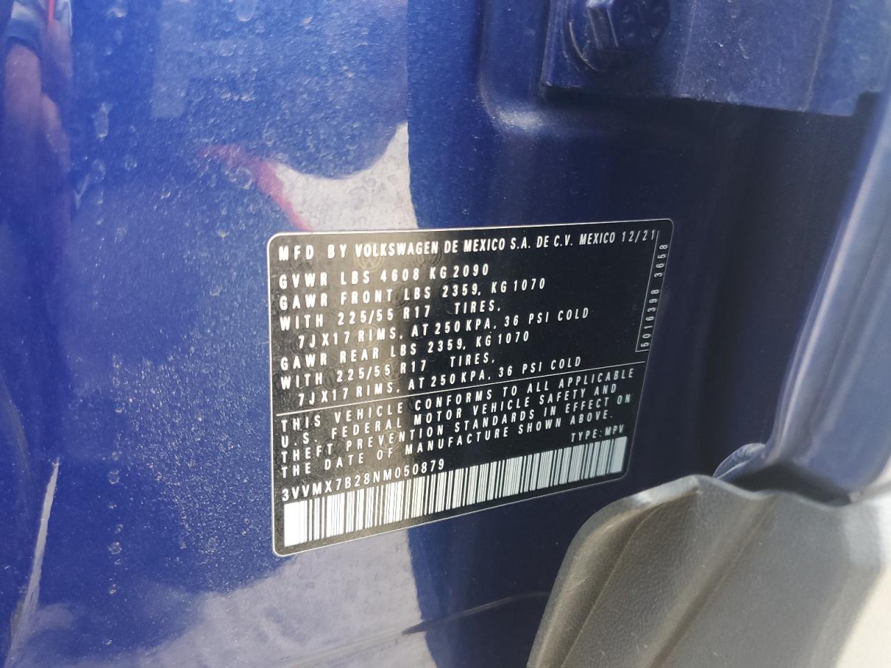 2022 Volkswagen Taos S VIN: 3VVMX7B28NM050879 Lot: 71234315