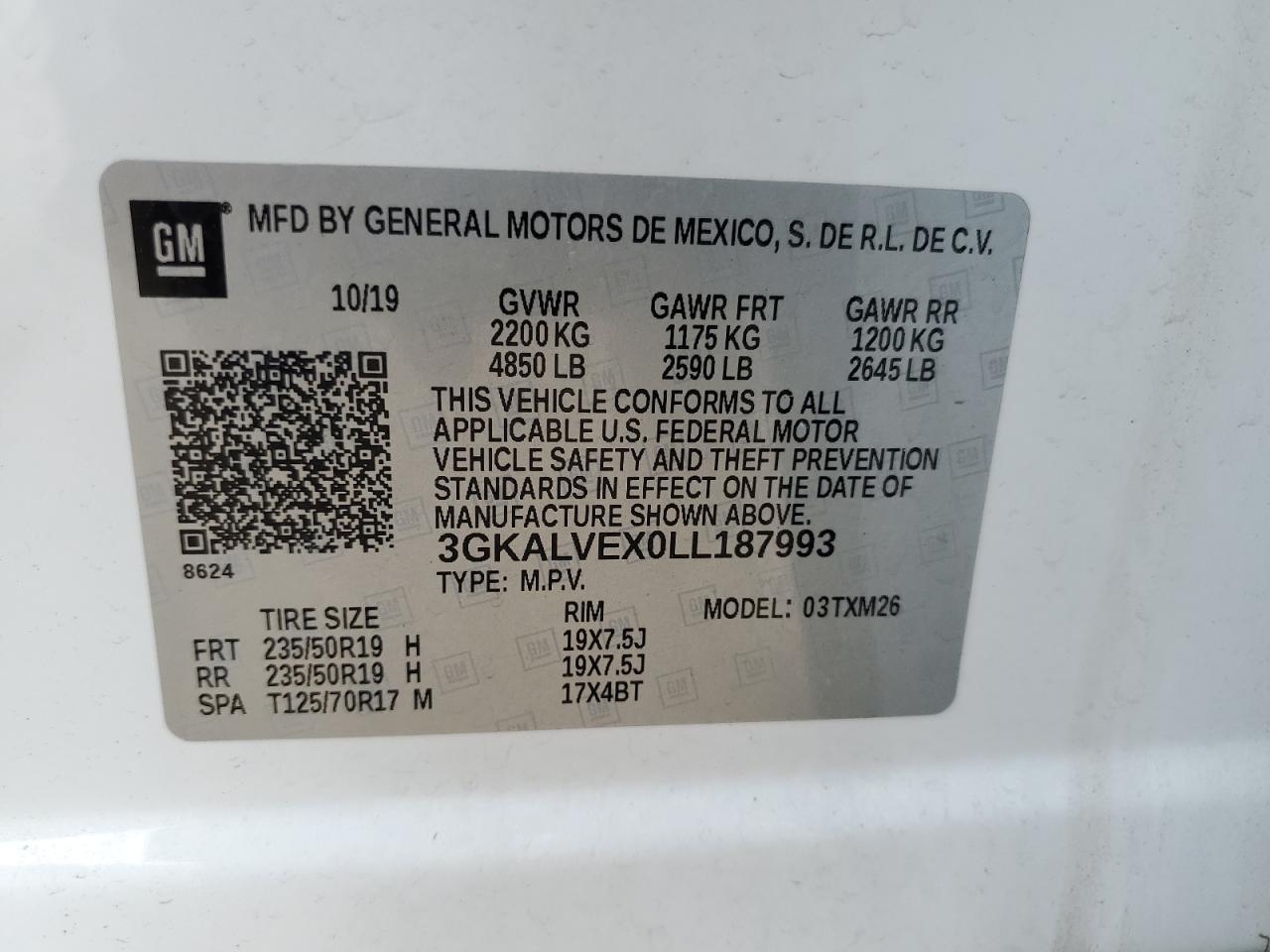 2020 GMC Terrain Slt VIN: 3GKALVEX0LL187993 Lot: 83760225